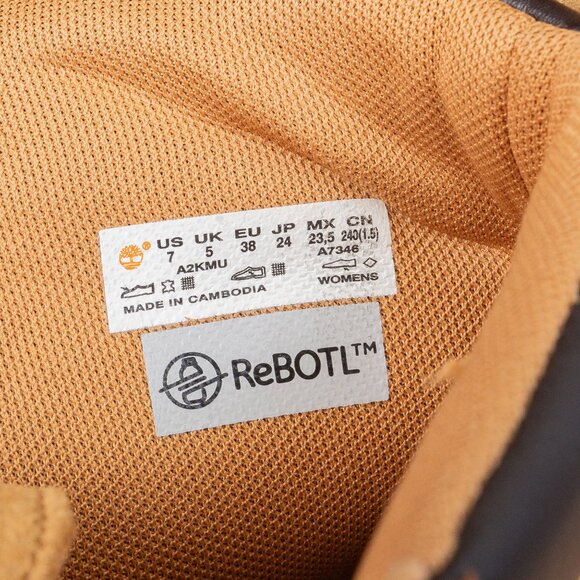 Timberland Women Wheat Nubuck Stompers 6 Sky High Platform Boots sz 7 - Picture 6 of 7